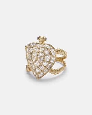 Yvonne Léon Anello Tortue Coeur - Bianco