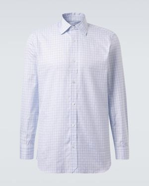 dunhill Checked Cotton Shirt - Blue