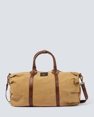 RRL Weekender mit Leder - Braun