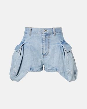Sacai Cargo Denim Shorts - Blue