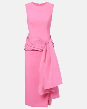 Carolina Herrera Silk-Trimmed Crepe Cocktail Dress - Pink