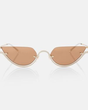 Gucci Double G Cat-Eye Sunglasses - White