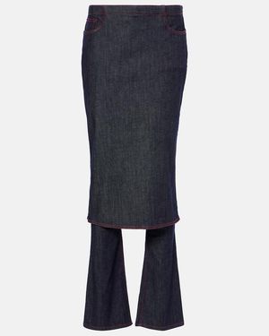 Alaïa Denim Skirt Trousers - Blue