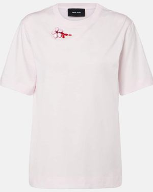 Simone Rocha Embellished Cotton Jersey T-Shirt - White