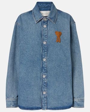 Ami Paris Ami De Cour Denim Shirt - Blue