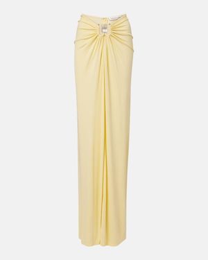 Christopher Esber Bezel Quartz Gathered Jersey Maxi Skirt - Metallic