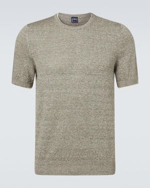 Fedeli Pullover Aus Leinen Und Baumwolle - Grau