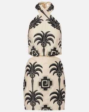 Johanna Ortiz Pintaderas Embroidered Minidress - White