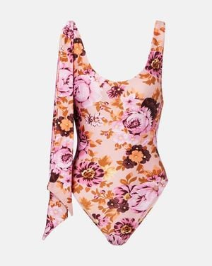 Chloé Banador Floral Con Lazo - Rojo