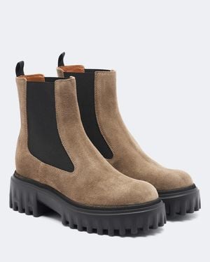 Hogan H700 Suede Ankle Boots - Brown
