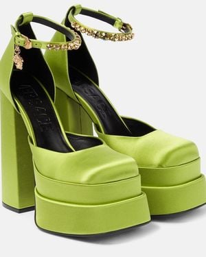 Versace Medusa Satin Platform Pump - Green