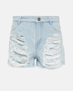 Dion Lee High-Rise Jeansshorts - Blau