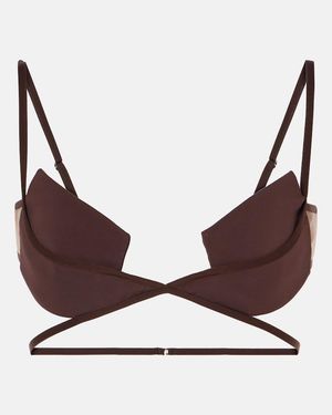 Nensi Dojaka Padded Bra Top - Brown