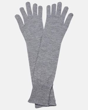 Alaïa Handschuhe Aus Kaschmir Und Seide - Grau