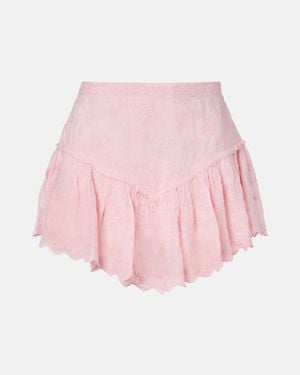 Isabel Marant Zoelia Embroidered Cotton And Silk-Blend Mini Skirt - Pink