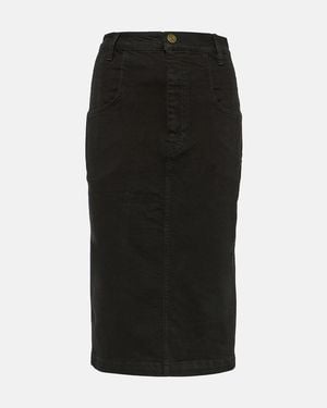 FRAME Jeansrock The High Waisted Seamed - Schwarz