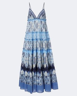 La DoubleJ Robe Longue Nymph En Coton A Imprime - Bleu