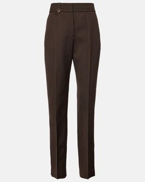 Jacquemus Tibau High-Rise Straight Trousers - Brown
