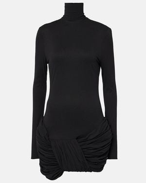 Magda Butrym Ruched Silk-Blend Minidress - Black