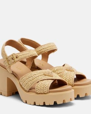 Prada Sandalen Aus Haekelstrick - Mettallic