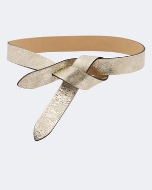 Isabel Marant Lecce Metallic Leather Belt - White