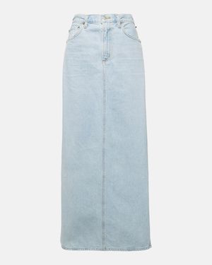 Agolde Astrid Slice Denim Maxi Skirt - Blue