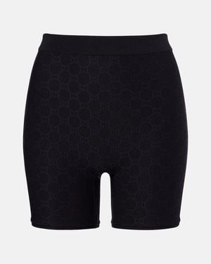 Gucci Gg Jersey Jacquard Biker Shorts - Blue