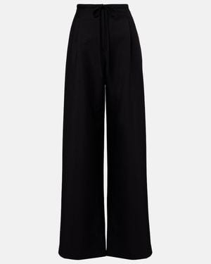 Rohe Wool And Mohair Wide-Leg Pants - Black