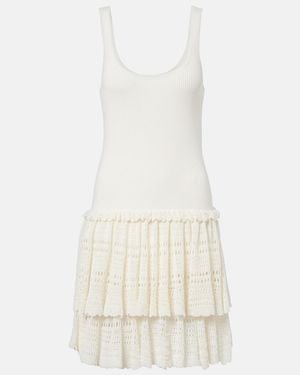 Polo Ralph Lauren Crochet Ribbed-Knit Minidress - White