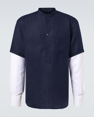 Giorgio Armani Linen Shirt - Blue