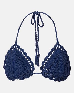 Anna Kosturova Crochet Bikini Top - Blue