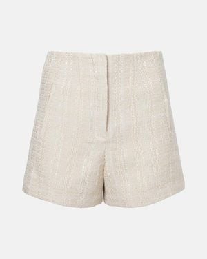 Veronica Beard Jazmin Cotton-Blend Tweed Shorts - White