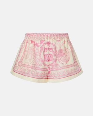 Versace Shorts Underwater Barocco Aus Voile - Pink