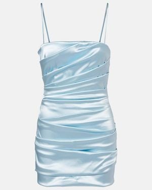 Dolce & Gabbana Draped Satin Mini Dress - Blue