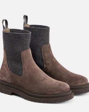 Brunello Cucinelli Suede Ankle Boots - Brown