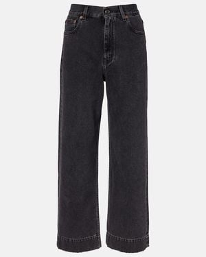 Chloé Cropped High-Rise Wide-Leg Jeans - Blue