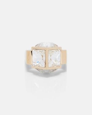 Jimmy Choo Ring Jc Cube Mit Kristallen - Weiß