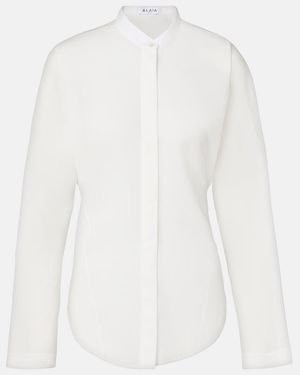 Alaïa Hemd Aus Baumwolle Und Leinen - Weiß