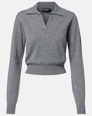 Dolce & Gabbana Polopullover Aus Kaschmir - Grau