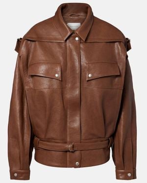 Magda Butrym Oversize-Lederjacke - Braun