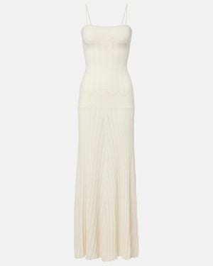 Faithfull the Brand Irene Pointelle Cotton-Blend Maxi Dress - White