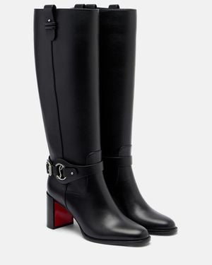 Christian Louboutin Dianouchette Botta 70 Leather Heeled Boots - Black