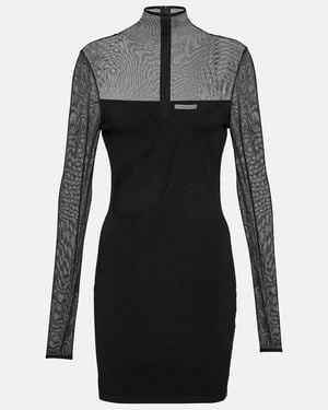 Nensi Dojaka Mesh And Jersey Minidress - Black