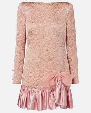 Valentino Wool And Silk-Blend Matelasse Minidress - Pink