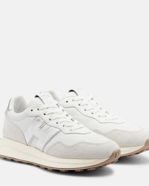 Hogan H641 Leather And Suede Trainers - White