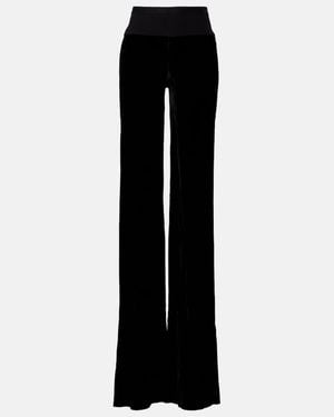 Rick Owens Bias Cady Crepe Wide-Leg Pants - Black