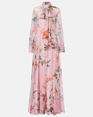 LEO LIN Lilith Bow-Detail Floral Chiffon Maxi Dress - Pink