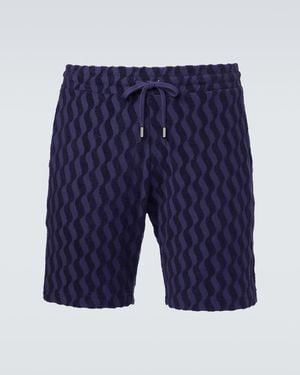 Frescobol Carioca Augusto Cotton-Blend Terry Shorts - Blue
