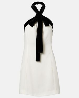 Jonathan Simkhai Jolie Velvet-Trimmed Crepe Minidress - White