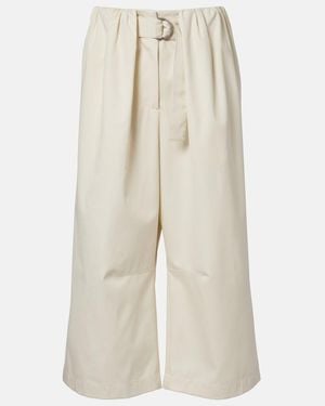 Loewe Cotton And Silk Gabardine Culottes - Natural